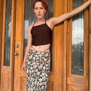 y2k Floral Halterneck tie dress